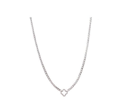Ketting N4746-1 Chunky clover necklace zilver - ​​​​​​​Day&Eve 