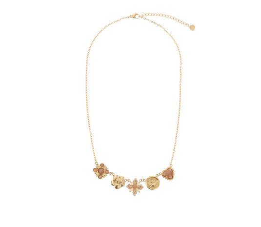 Bedelketting soft pink goud - Rose & Camellia