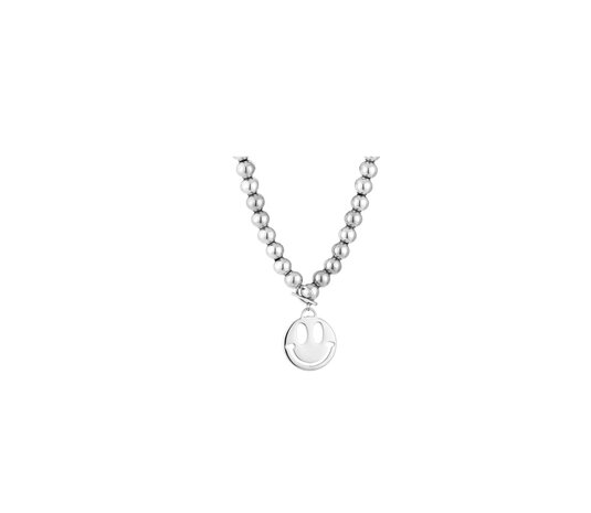 Ketting happy smiley - zilver