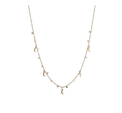 Ketting N4750-2 Moon on the side necklace goud - ​​​​​​​Day&Eve 