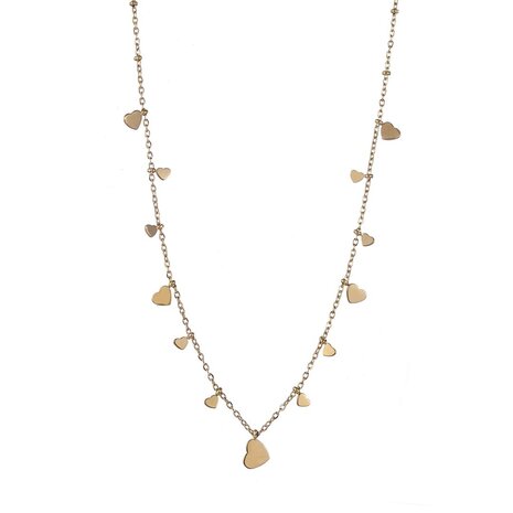Ketting N4499-2 hearts on the side necklace goud - ​​​​​​​Day&Eve 