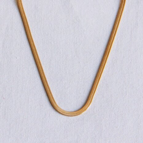 Ketting snake 3mm goud - Bazou