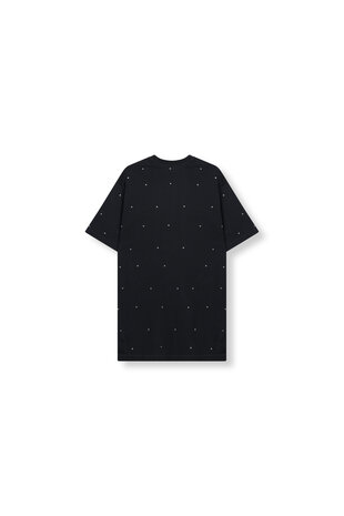 T-shirt jurk met studs Bella donkergrijs - Refined Department