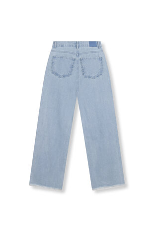 Denim Broek met detail op de kontzak Hannah blauw - Refined Department