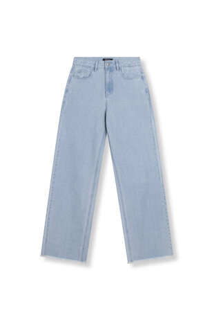Denim Broek met detail op de kontzak Hannah blauw - Refined Department