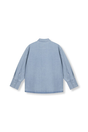 Denim blouse met detail op de borst Jealy blauw - Refined Department