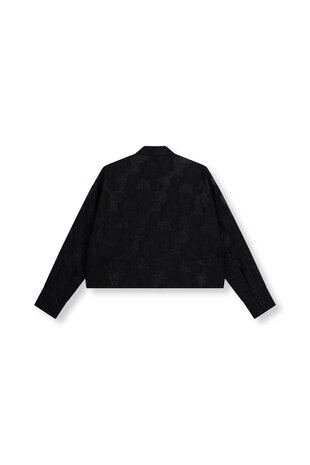 Cropped blouse met gebloemde stof Mary zwart - Refined Department
