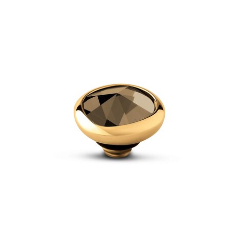 Steentje twisted Cloud stone Coffee 7 mm goud TMC4 - Melano
