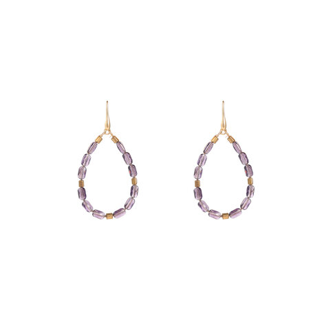 Oorbellen E55220-4 Big bead drop paars goud - Day&Eve