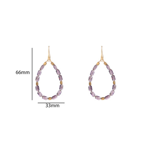 Oorbellen E55220-4 Big bead drop paars goud - Day&Eve