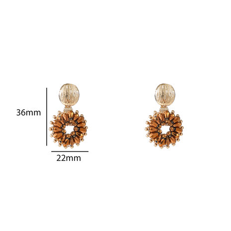 Oorbellen E55219-5 Big bead round dangle coffee goud - Day&Eve