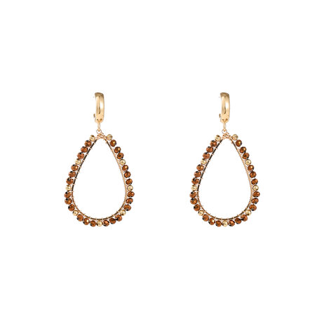 Oorbellen E55217-2  Open drop bruin goud - Day&Eve