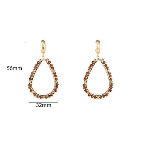 Oorbellen E55217-2  Open drop bruin goud - Day&Eve