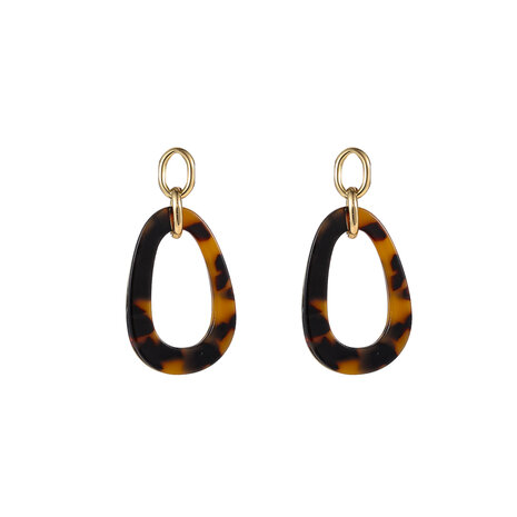 Oorbellen E55019-2  Open round dangle leopard goud - Day&Eve