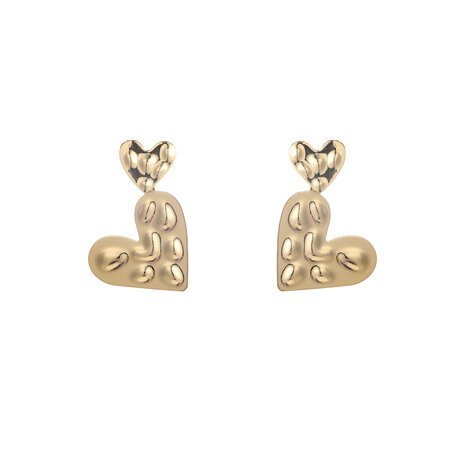 Oorbellen E55076-2 dubble heart dangle goud - Day&Eve