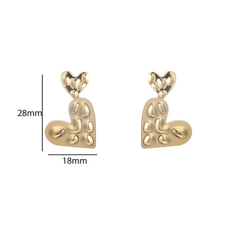 Oorbellen E55076-2 dubble heart dangle goud - Day&Eve