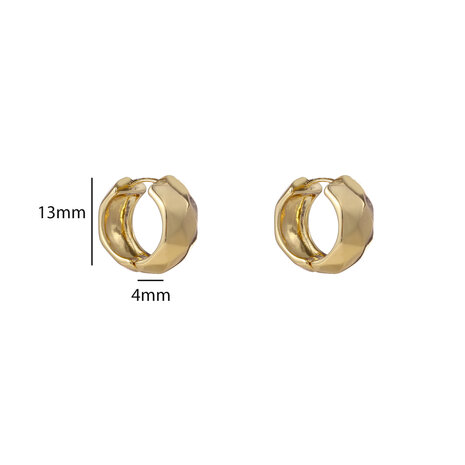 Oorbellen E55060-2 Small facet ring goud - Day&Eve