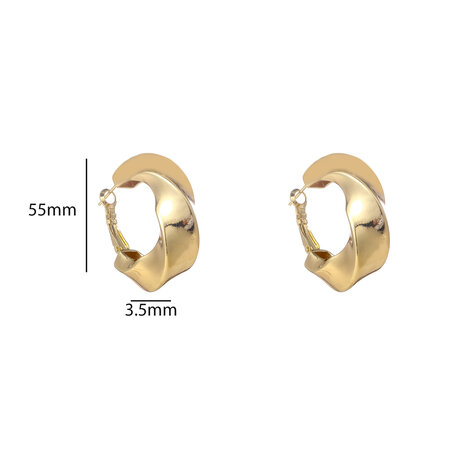Oorbellen E55065-2 Big twisted hoop goud - Day&Eve
