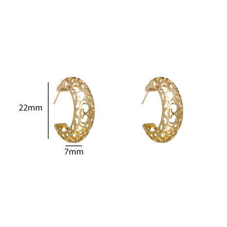 Oorbellen E55078-2 Open heart creole goud - Day&Eve