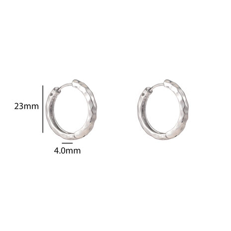 Oorbellen E55055-1 Natural hoop zilver - Day&Eve