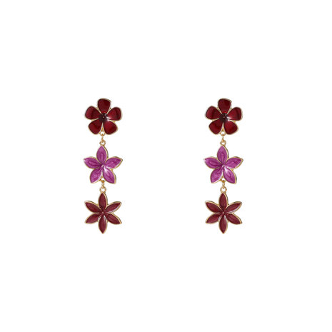 Oorbellen E55033-4 Flower dangle burgundy - Day&Eve