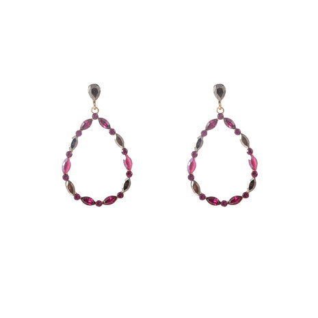 Oorbellen E55144-4 Open drop dangle fuchsia - Day&Eve