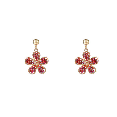 Oorbellen E55221-3 Flower dangle burgundy - Day&Eve