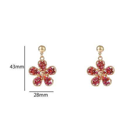 Oorbellen E55221-3 Flower dangle burgundy - Day&Eve