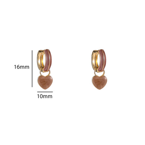 Oorbellen E55029-2 Heart hoop bruin - Day&Eve