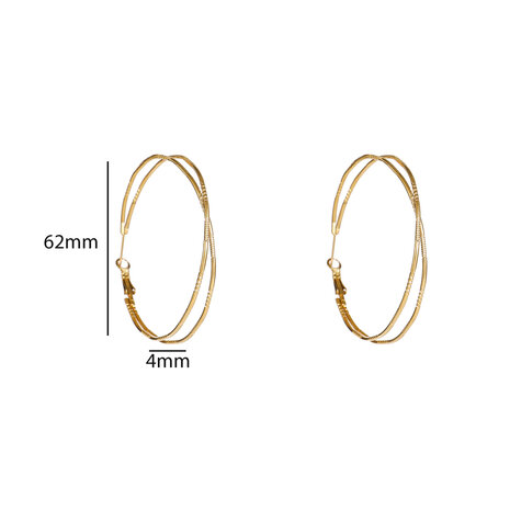 Oorbellen E56340-2 Fine double hoop goud - Day&Eve