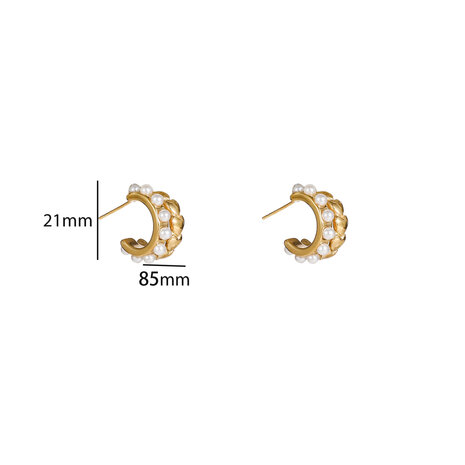 Oorbellen E56198-2 Double pearl hoop goud - Day&Eve