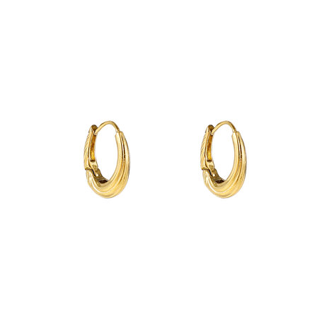 Oorbellen E56215-2 Medium striped drop creole goud - Day&Eve
