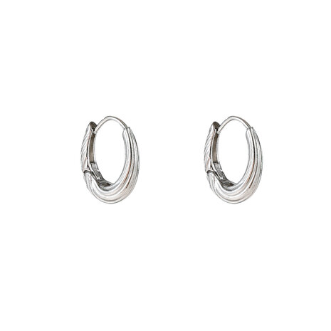 Oorbellen E56215-1 Medium striped drop creole zilver - Day&Eve