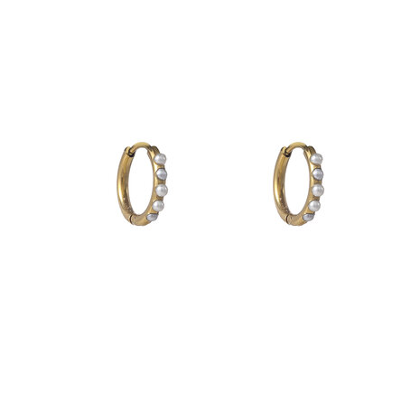 Oorbellen E56093-2 Pearl hoop goud - Day&Eve