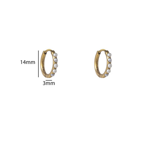 Oorbellen E56093-2 Pearl hoop goud - Day&Eve