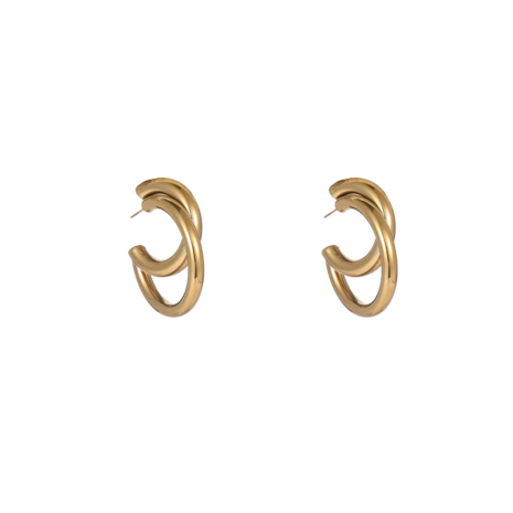 Oorbellen E56232-2 Double hollow hoop goud - Day&Eve