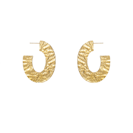 Oorbellen E56440-2 Big wavy flat oval goud - Day&Eve