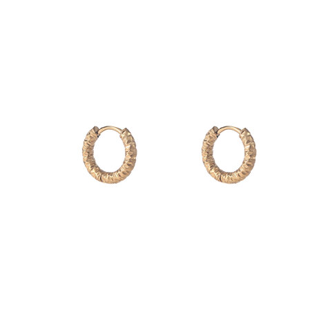 Oorbellen E56084-2 Hammered hoop goud - Day&Eve
