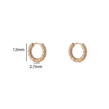Oorbellen E56084-2 Hammered hoop goud - Day&Eve