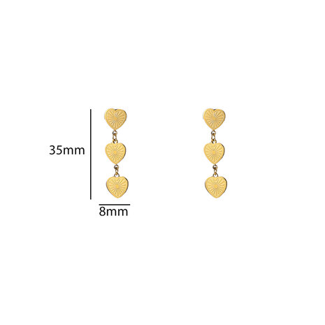 Oorbellen E56422-2 3 hearts stud goud - Day&Eve