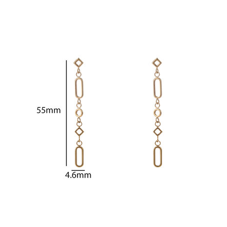 Oorbellen E56242-2 Open shape dangle goud - Day&Eve
