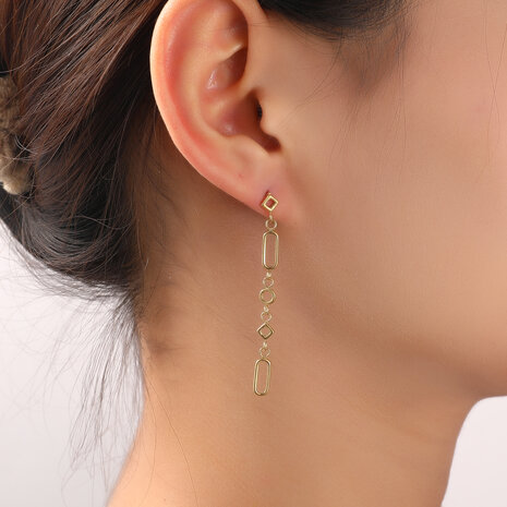 Oorbellen E56242-2 Open shape dangle goud - Day&Eve