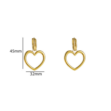 Oorbellen E56274-2 Big heart hoop goud - Day&Eve