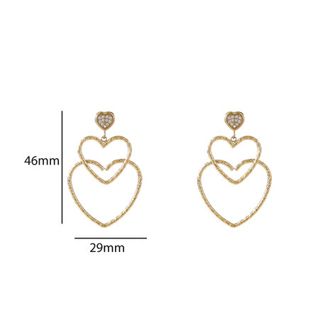Oorbellen E56371-2 Triple hearts dangle goud - Day&Eve