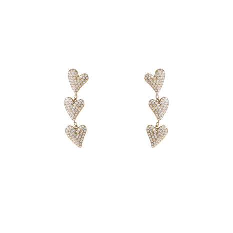 Oorbellen E56364-2 Sparkle hearts dangle goud - Day&Eve