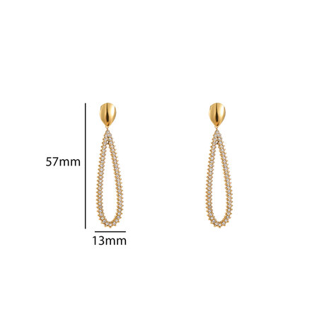 Oorbellen E56435-2 Shiny oval dangle goud - Day&Eve