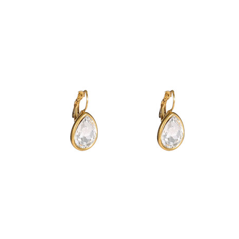 Oorbellen E56381-1 French hook big drop stone goud - Day&Eve