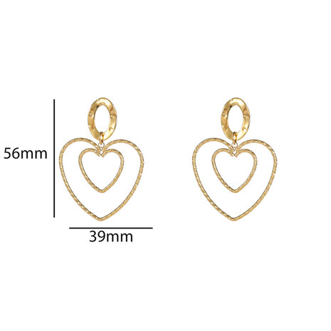 Oorbellen E56360-2 Fine open hearts goud - Day&Eve