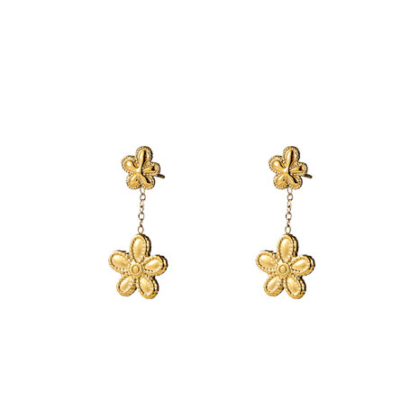 Oorbellen E56343-2 Double flower stud goud - Day&Eve