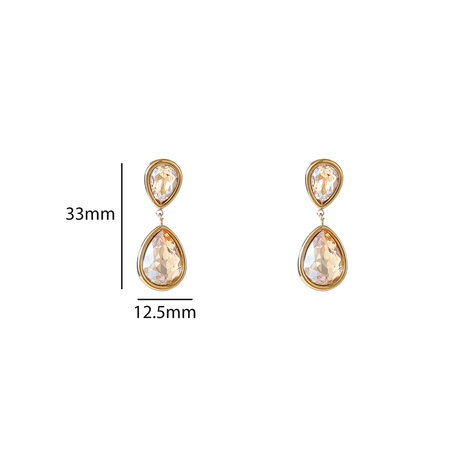 Oorbellen E56385-4 Double stone champagne goud - Day&Eve